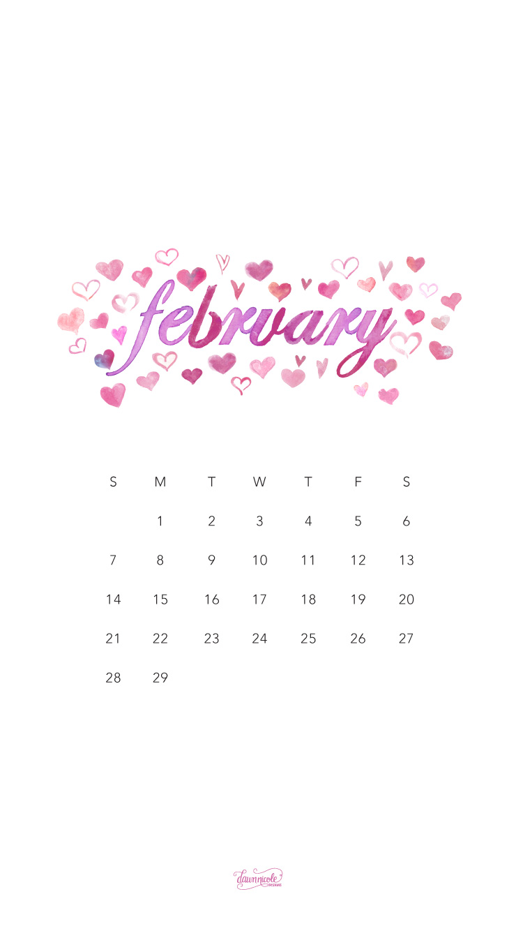 February 2016 Calendar + Tech Pretties | Dawn Nicole Designs™