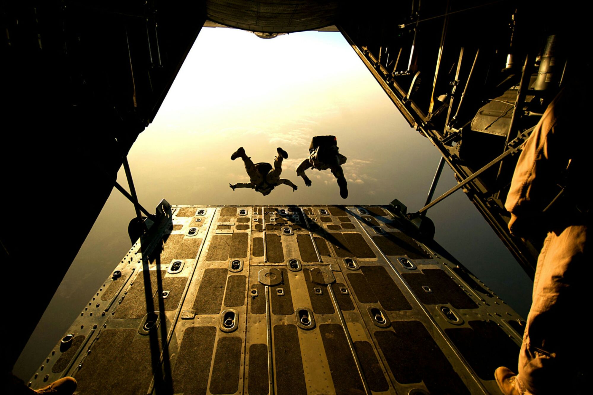 Paratroopers Skydiving Parachute Cargo Plane Military Cover Photo