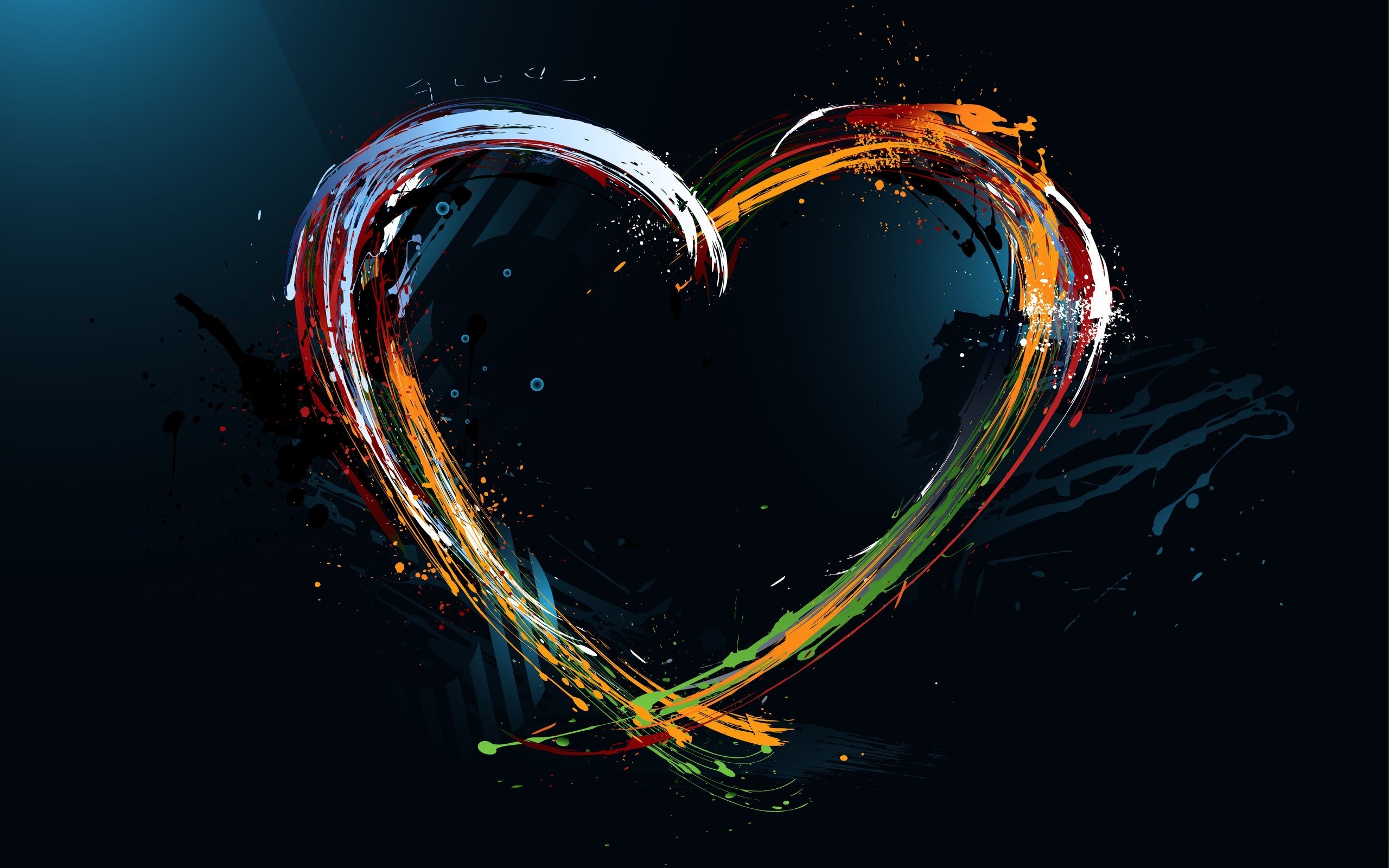 Colorful Abstract Heart Illustration Desktop Wallpaper