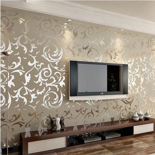 Luxury Embossed Patten / Textured Wallpaper High End 10M Gold / Silver