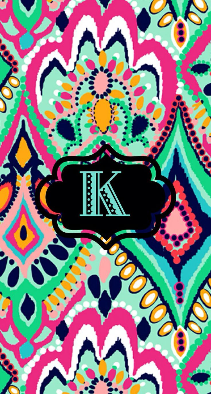K monogram wallpaper by Kyla R. #LilyPulitzer | ♥ monograms by ...