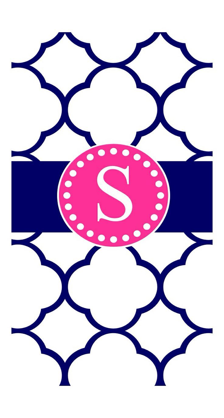 Navy blue and pink S monogram | Cute Phone Wallpaper | Pinterest ...