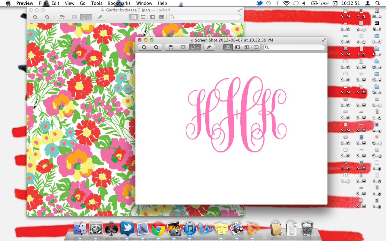 The Pink and Green Prep: Monogram Desktop Backgrounds!
