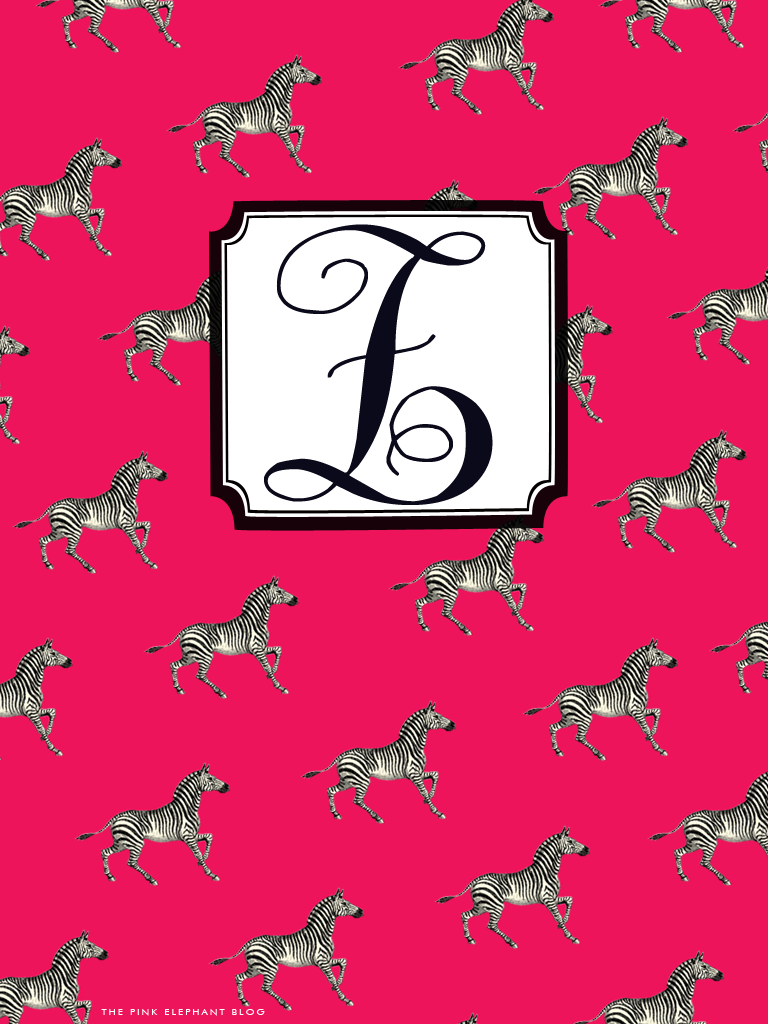 the pink elephant: NEW MONOGRAMMED IPHONE + IPAD WALLPAPERS!