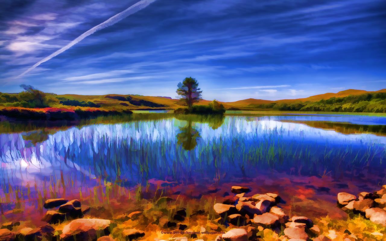 Beautiful Loch in Summer Beautiful Wallpaper Background - 1280x800 ...