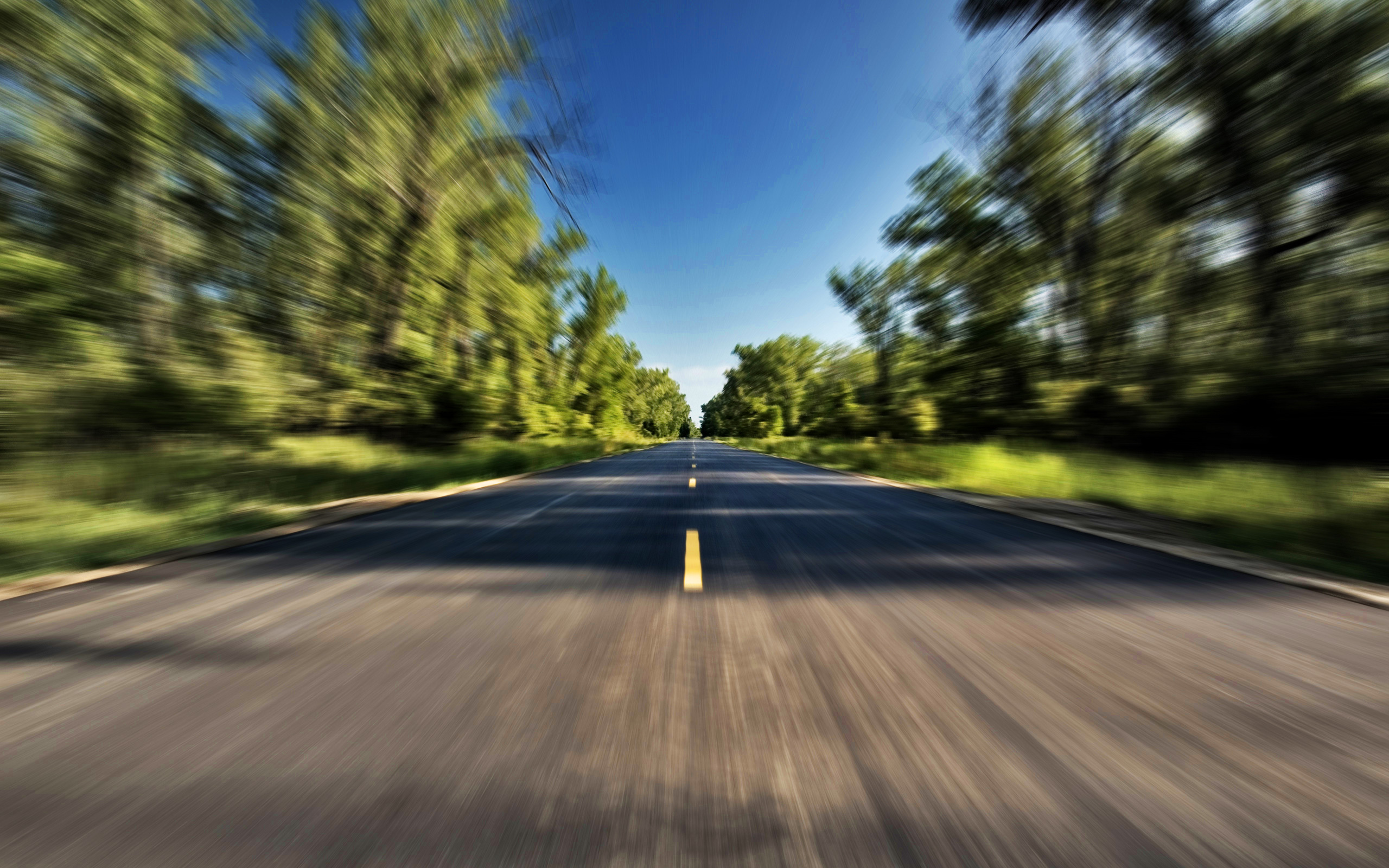 Road, Trees, Forest, Landscape, Motion Blur - HD wallpapers