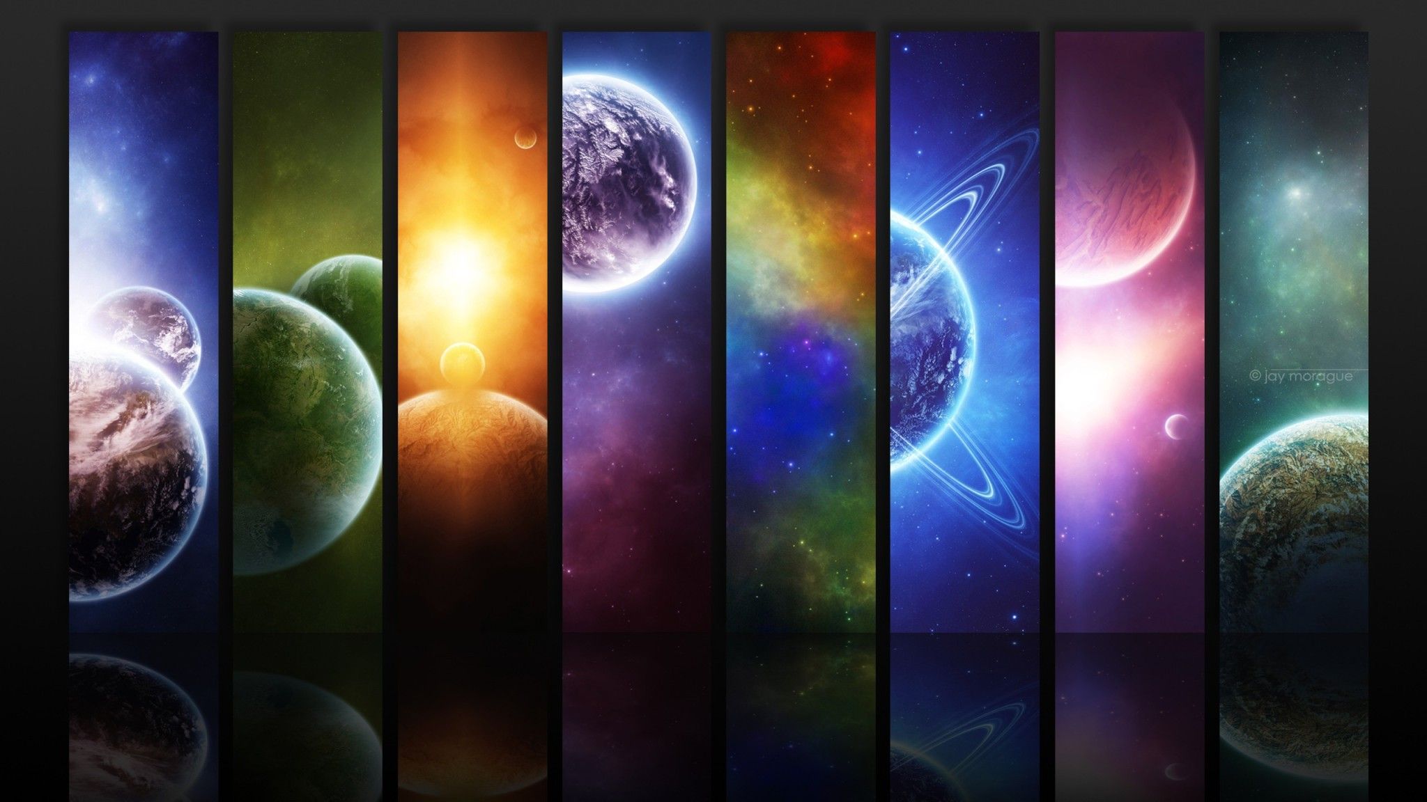 Planets 3 wide wallpaper 2048x1152