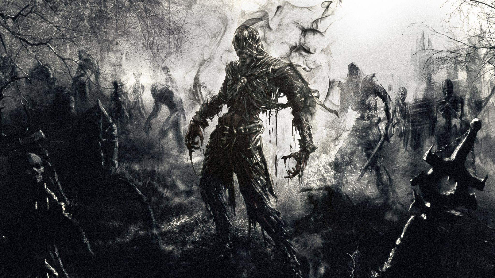 Download Wallpaper 2048x1152 Zombies, Fantasy, Art HD HD Background