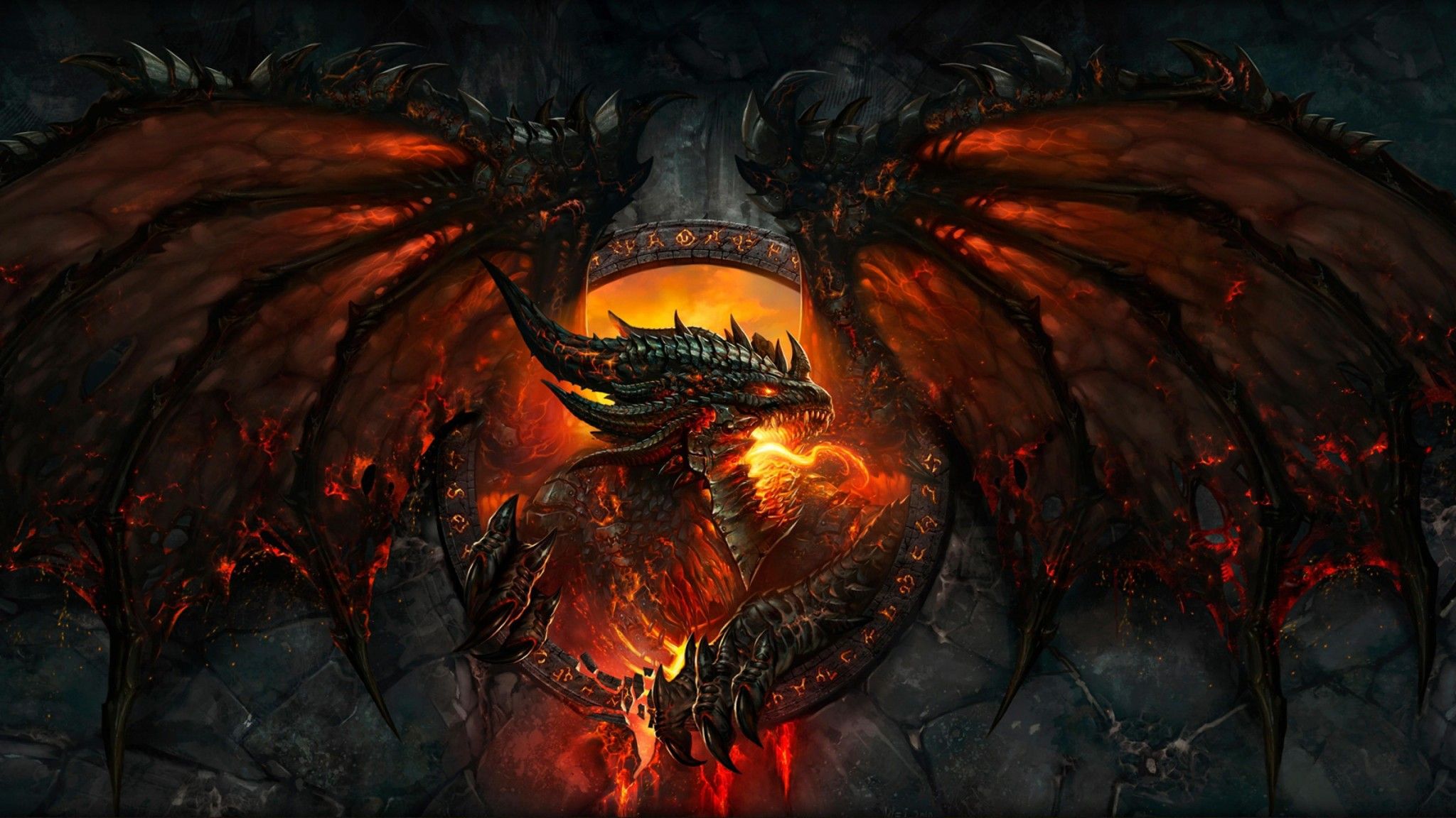 wallpaper World Of Warcraft,dragon deathwing lava wow fire world ...