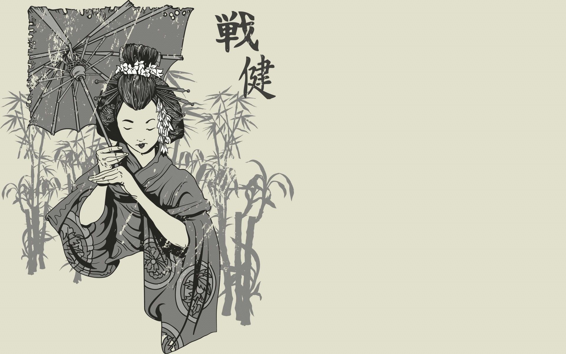 Asian oriental cultural women art geisha kimono mood wallpaper ...