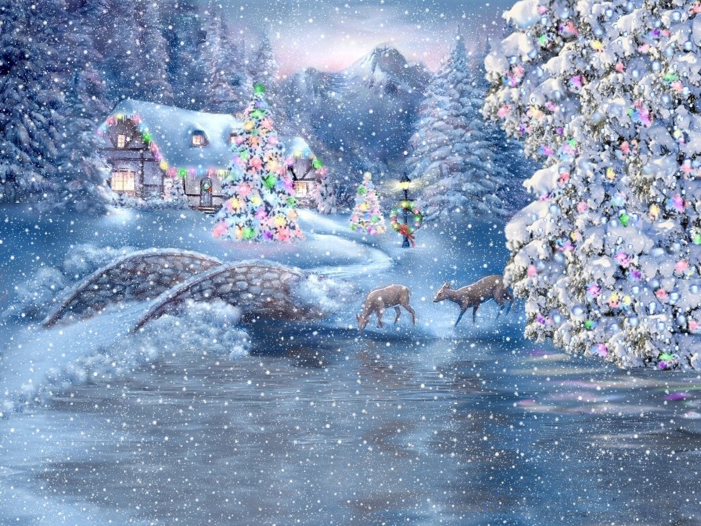 Beautiful christmas scene christmas wallpaper