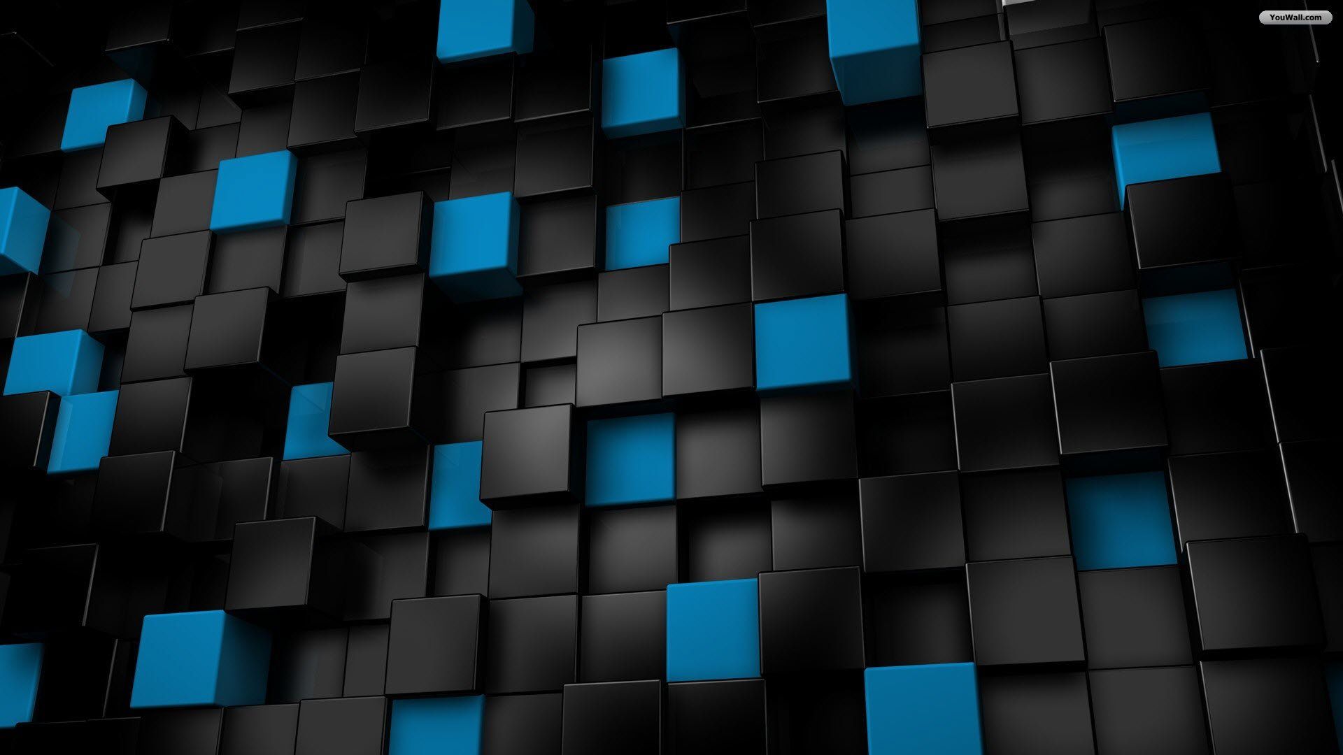 Download Black And Blue Cubes Wallpaper | Full HD Wallpapers