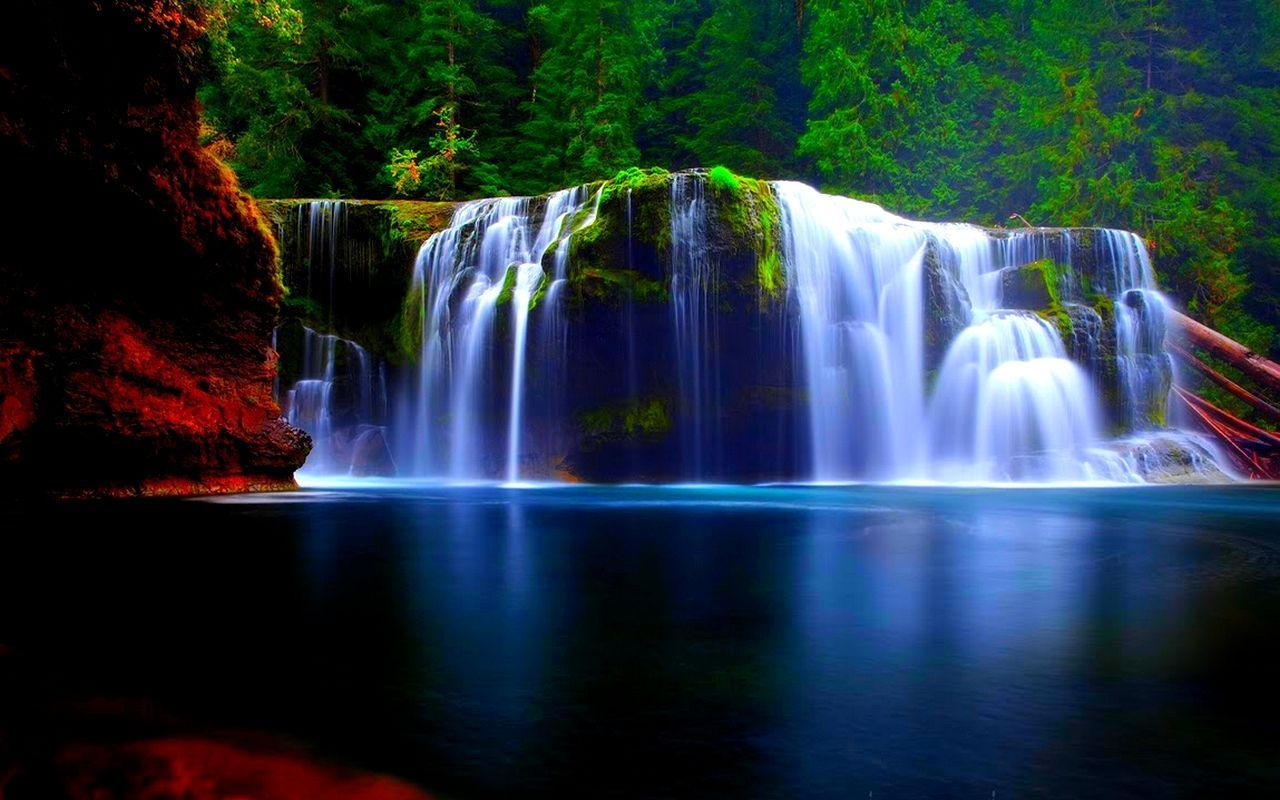 3D Waterfalls Widescreen HD Backgrounds