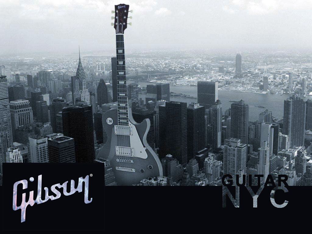 Guitar Wallpaper - Gibson Les Paul - New York City Effect - Cool ...
