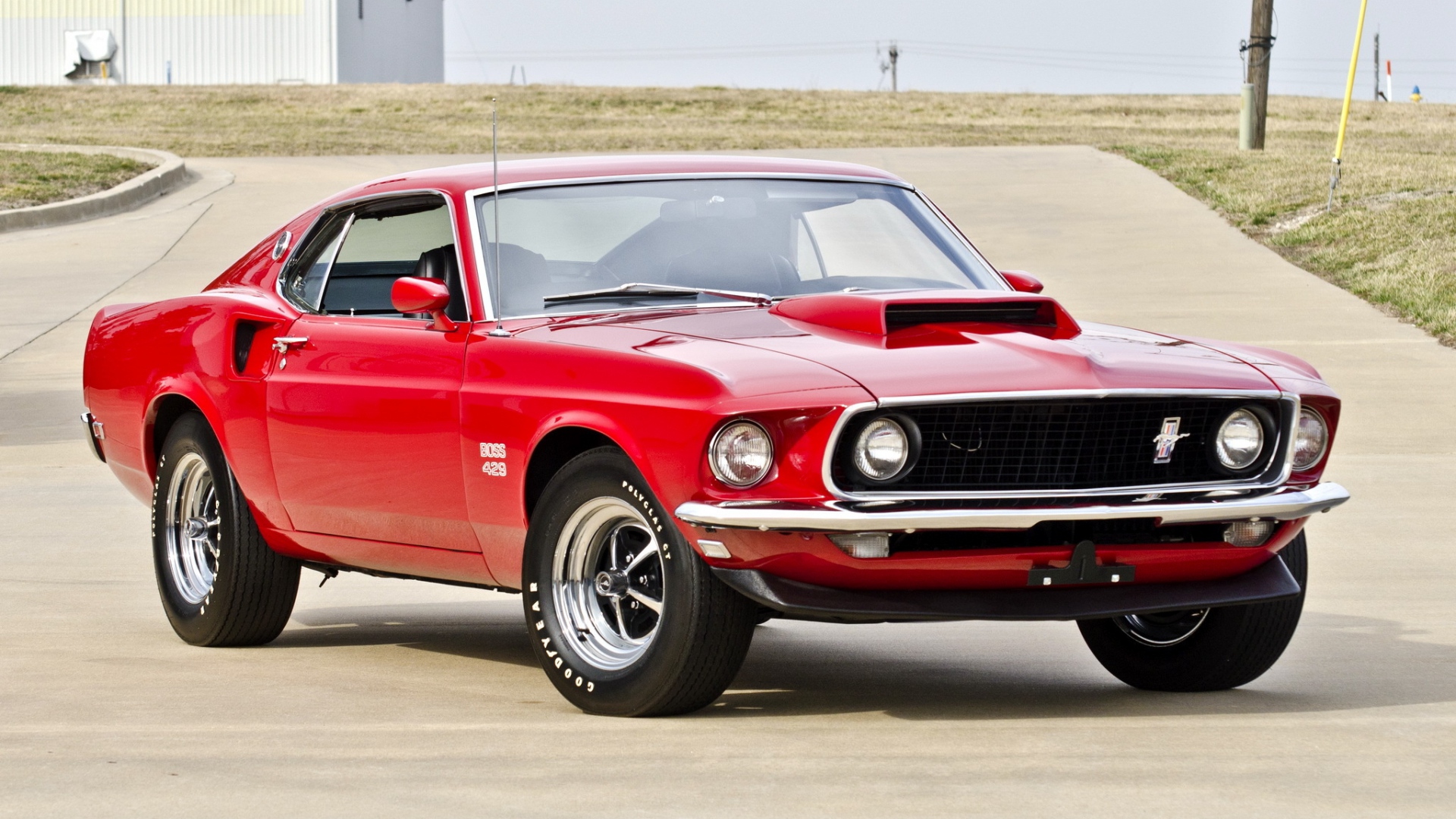 Download Wallpaper 1920x1080 Boss, Muscle car, Ford, 1969, Red ...