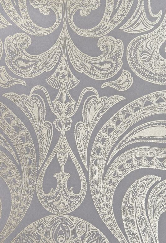 Malabar Paisley Wallpaper Lilac Grey Silver | Cole and Sons ...