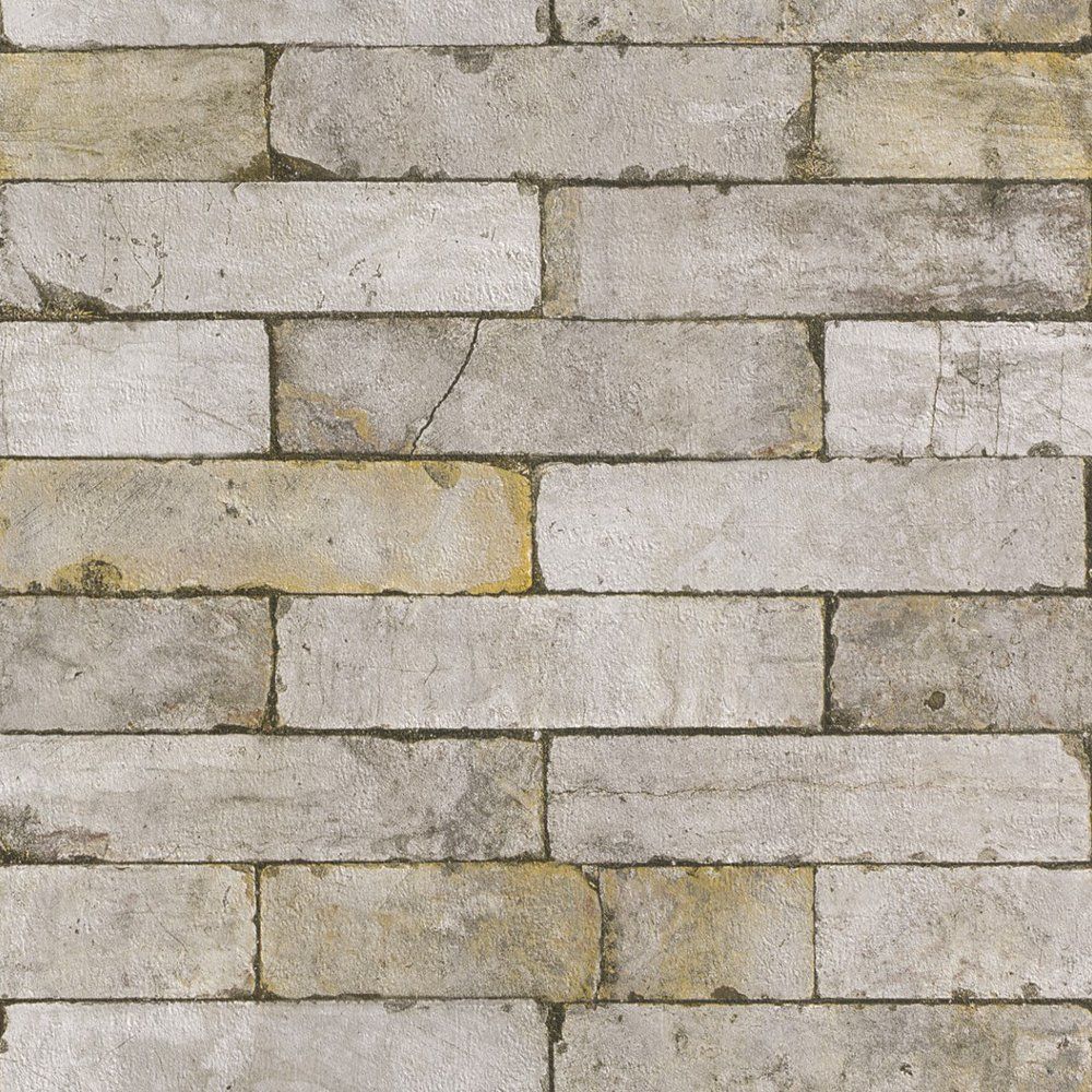 Rasch Authentic Stone Wall Realistic Faux Textured Wallpaper 203608