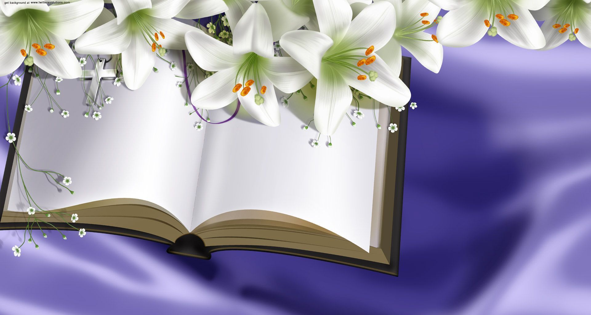 Book and flowers Twitter background - Twitterevolutions