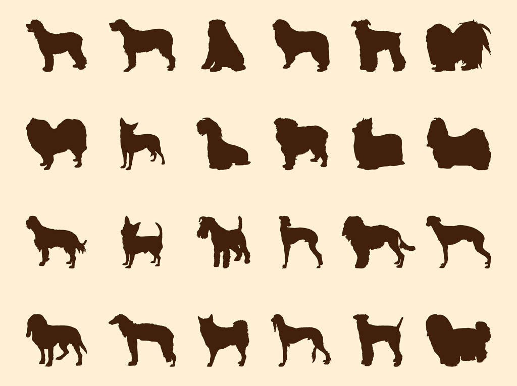 Dogs Silhouette Set Vector Art & Graphics freevector.com