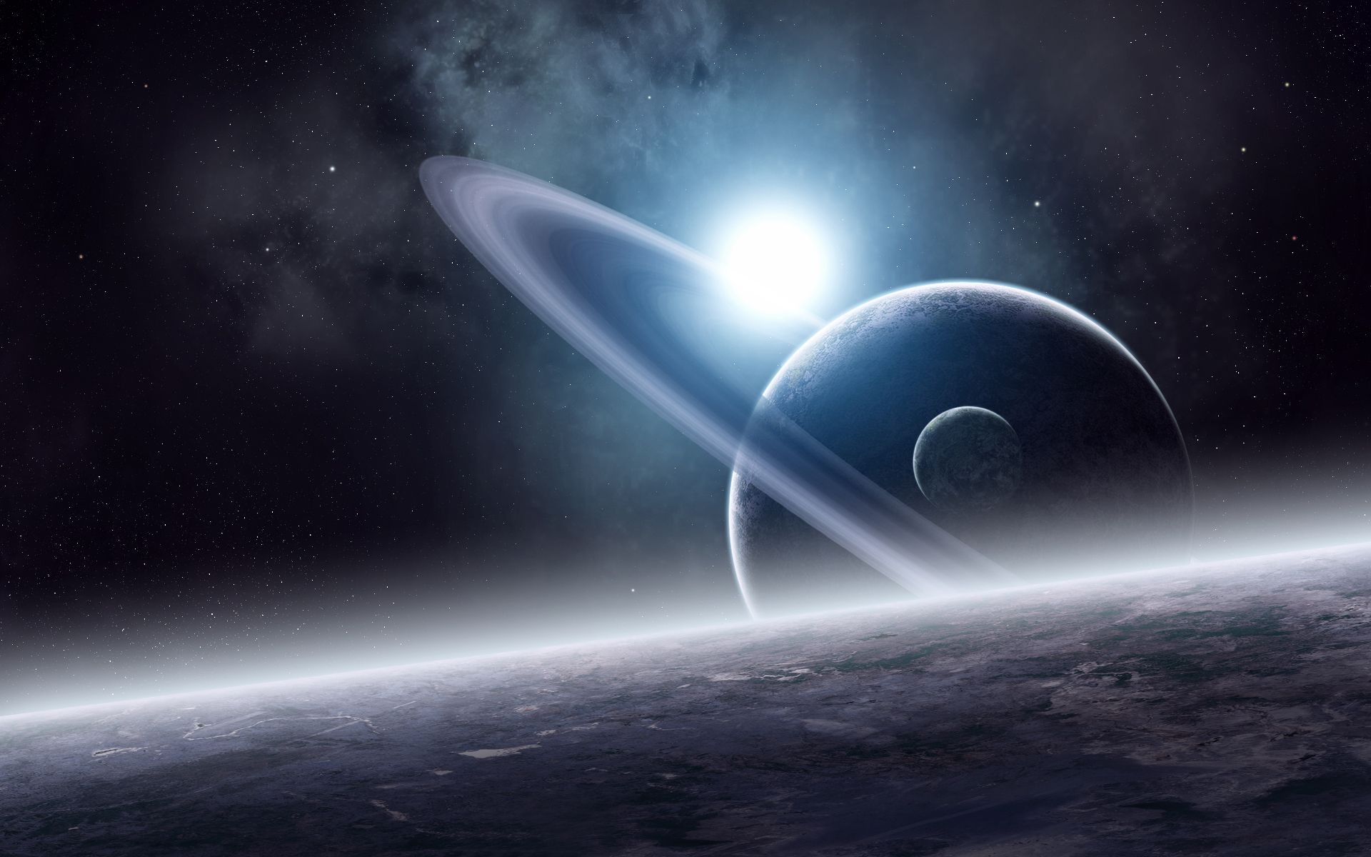 Blue Saturn Planet Wallpaper - Pics about space