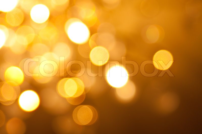 Gold christmas lights background | Stock Photo | Colourbox