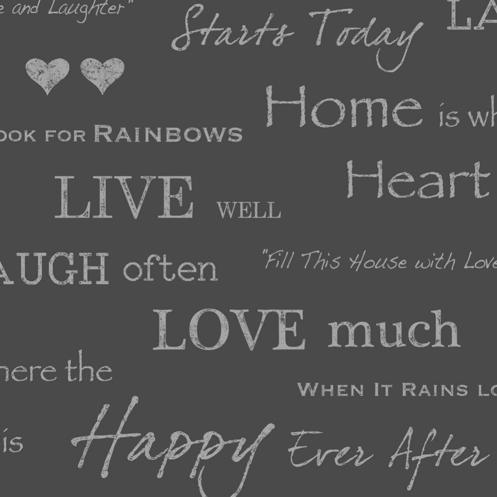 Shimmer Wall Quotes Wallpaper Black Silver - ILW980021 - from ...