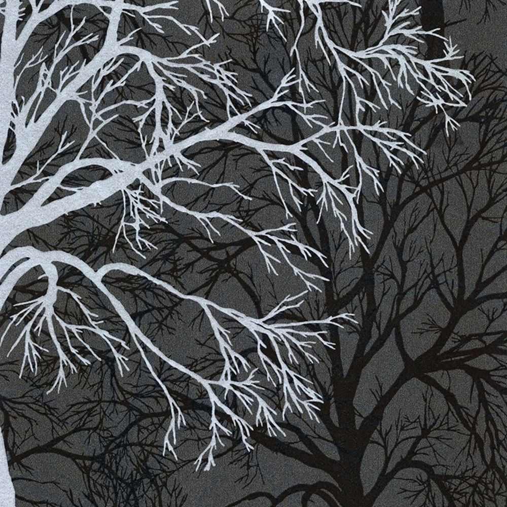 Graham & Brown Gothic Silver Black Tree Pattern Motif Wallpaper 60011