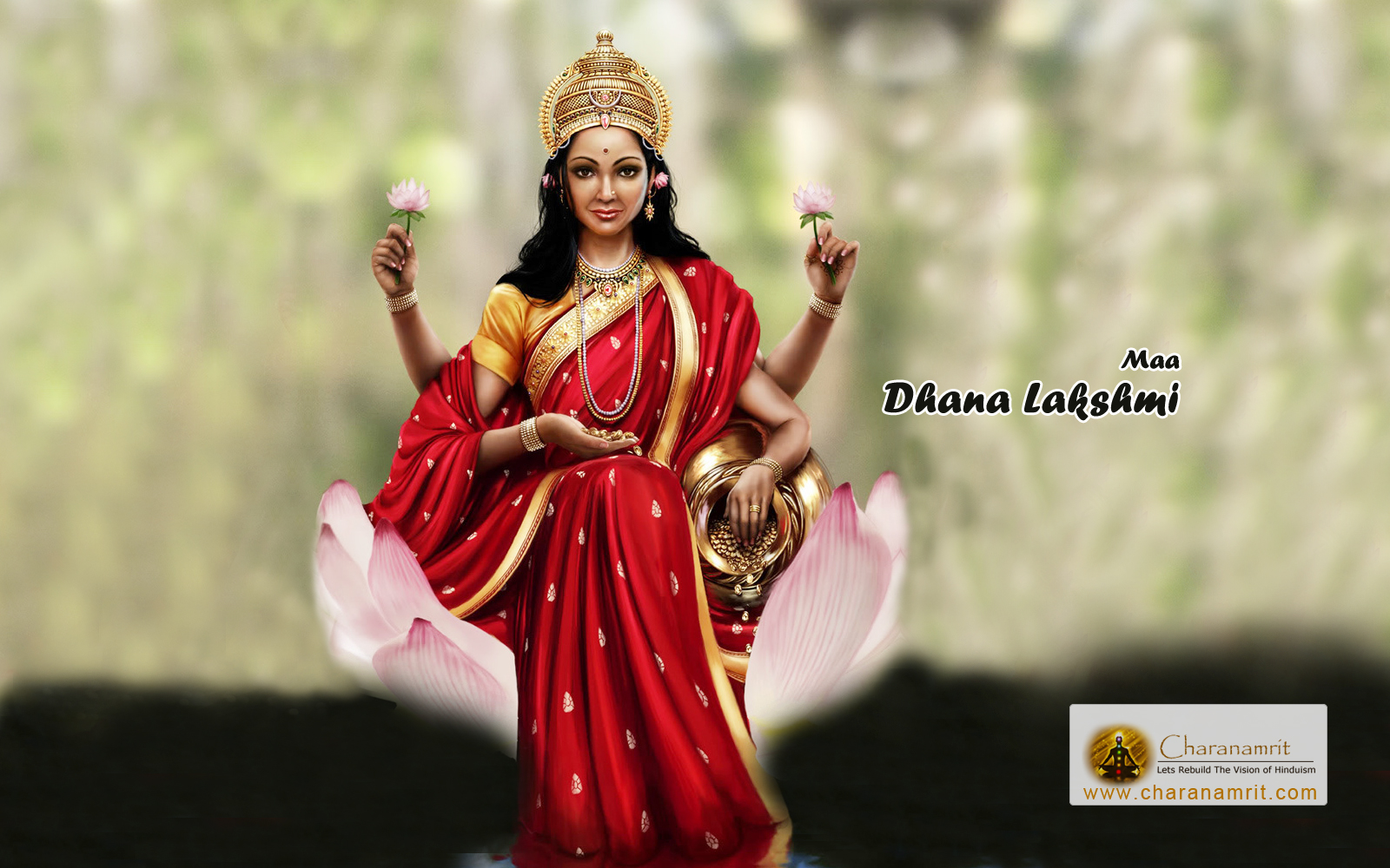 Sri Maa Dhana Lakshmi Devi Beautiful Hd Wallpaper For Free