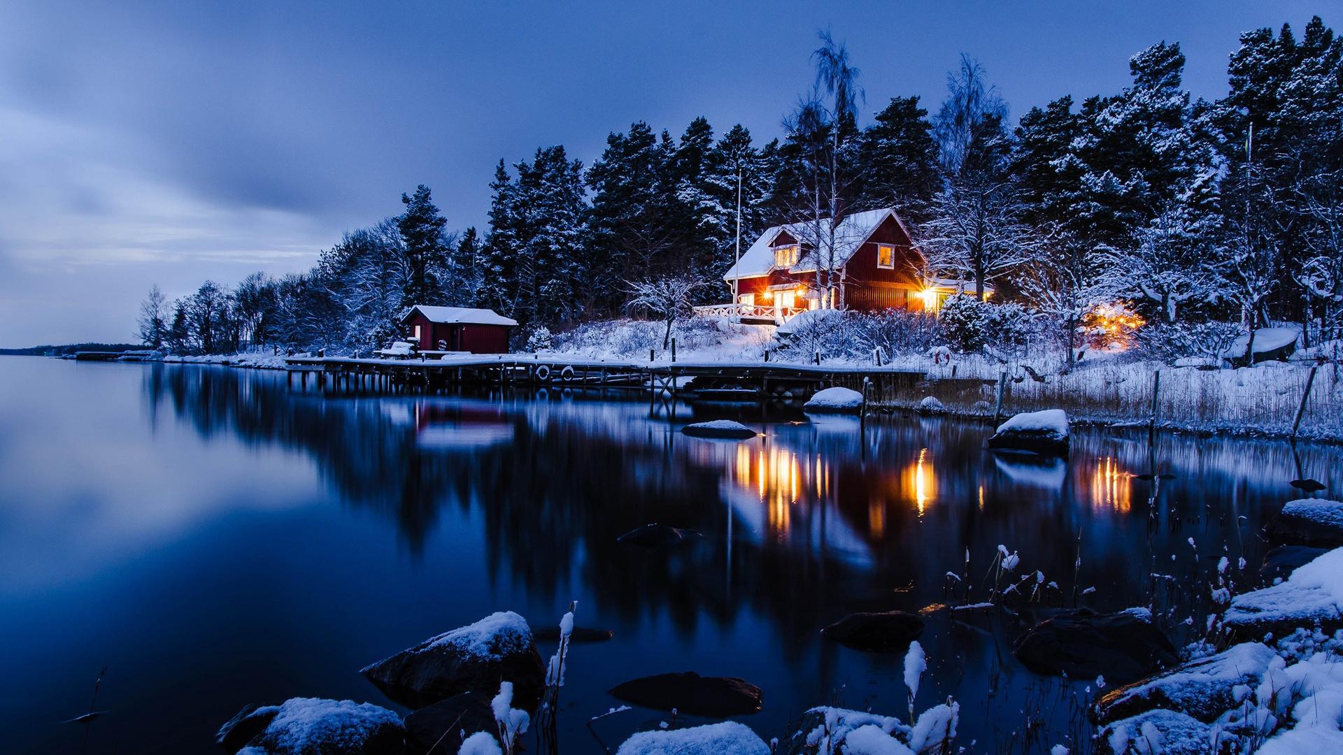 Magnificent Lake House In Holm Sweden Hdr >> HD Wallpaper, get it now!