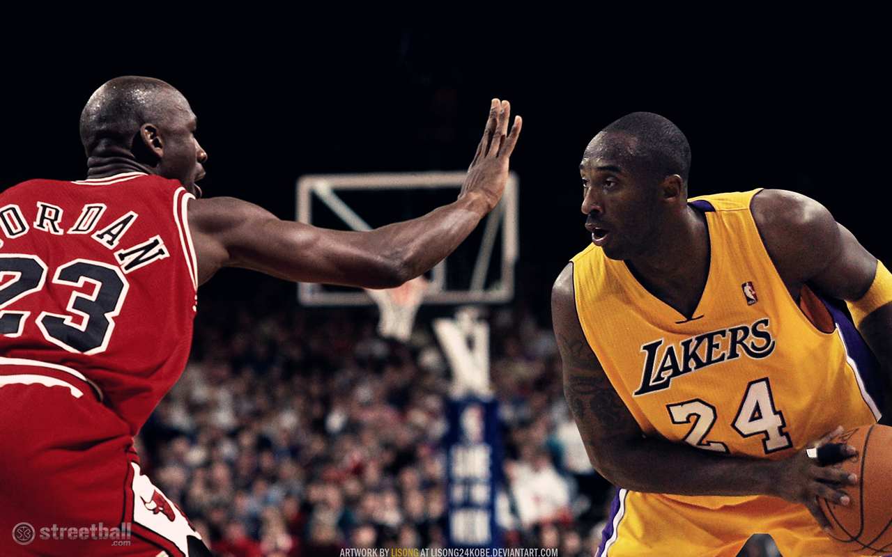 Jordan vs Kobe Bryant HD Wallpaper - Streetball