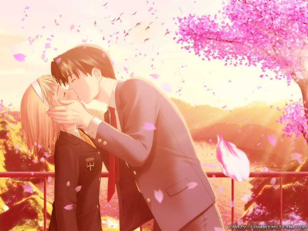 Romance Anime Love couple kissing images HD | PIXHOME