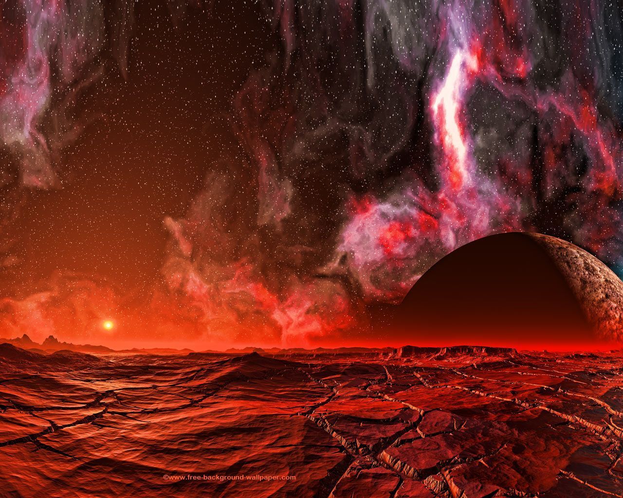 Martian Landscape Space Background Wallpaper - 1280x1024 pixels