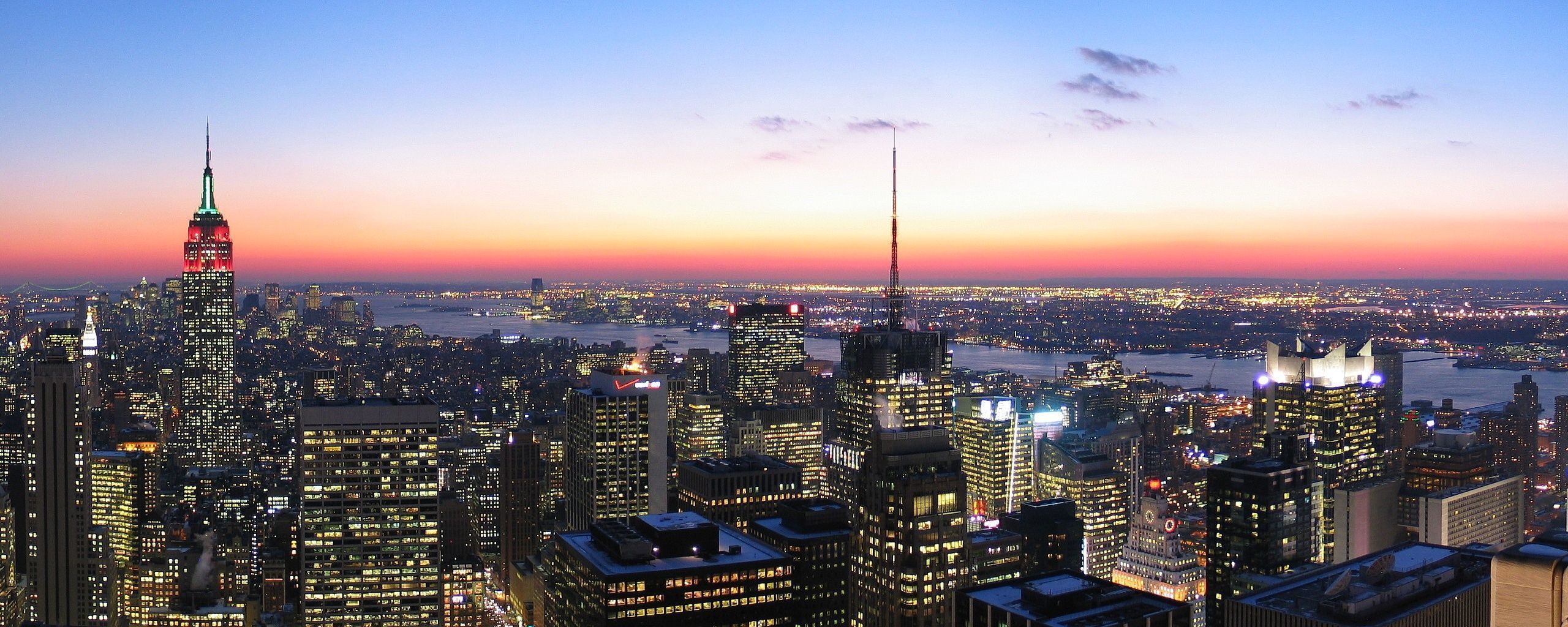 Nyc top of the rock pano HD Backgrounds