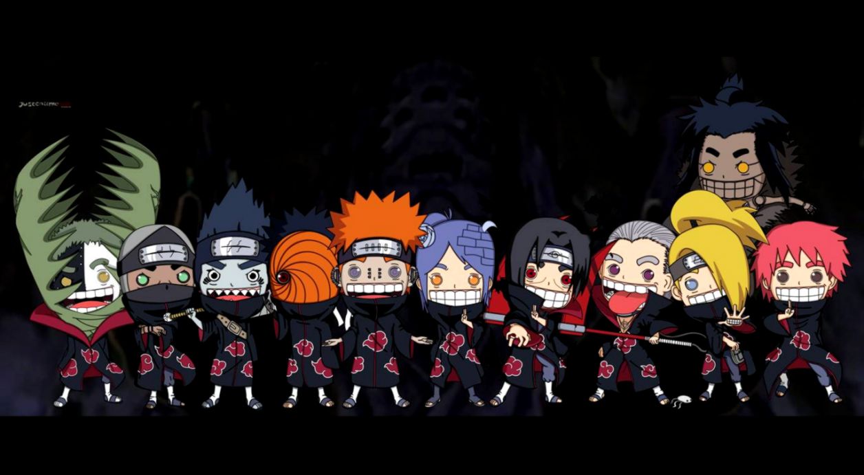 Clouds of fear, enemy, naruto, clouds, akatsuki, flag, HD