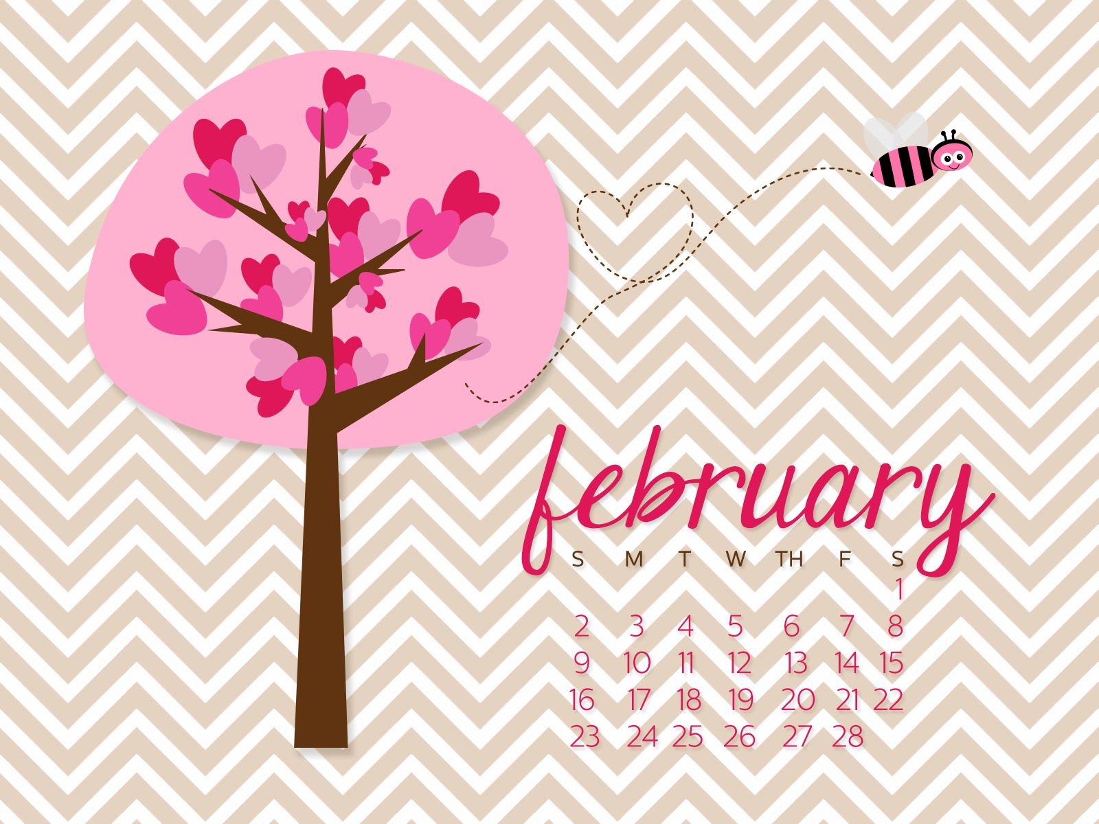 Simply Brenna February 2014 Desktop Calendar