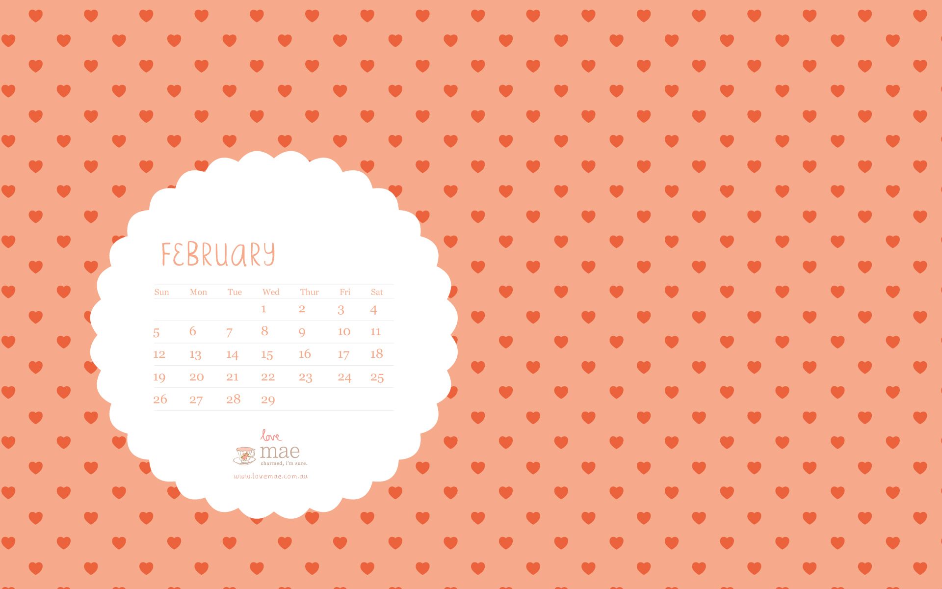 Love Mae Blog: February 2012 Desktop Calendar