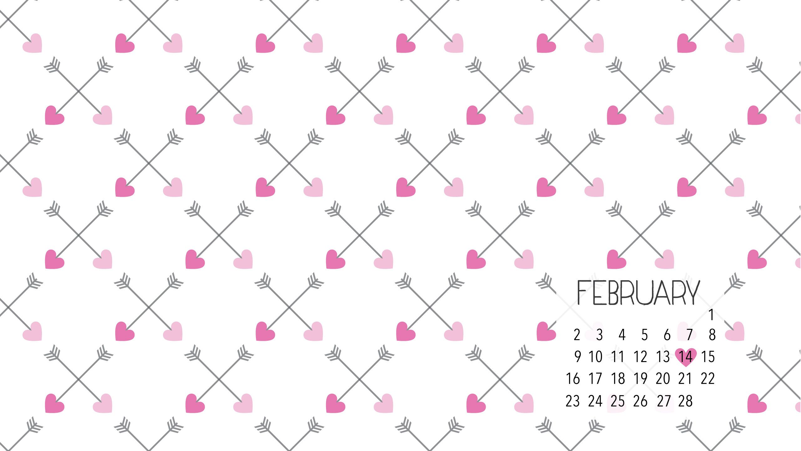 February Desktop Calendar Download - All Things Pretty