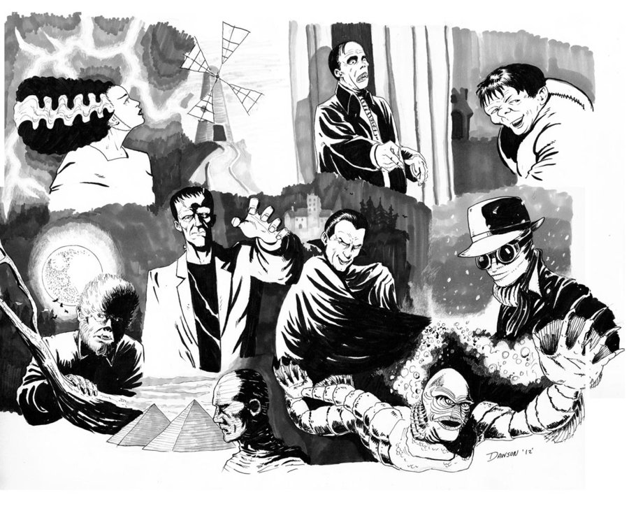 Universal Monsters Conglomeration sketch! by frankdawsonjr on ...