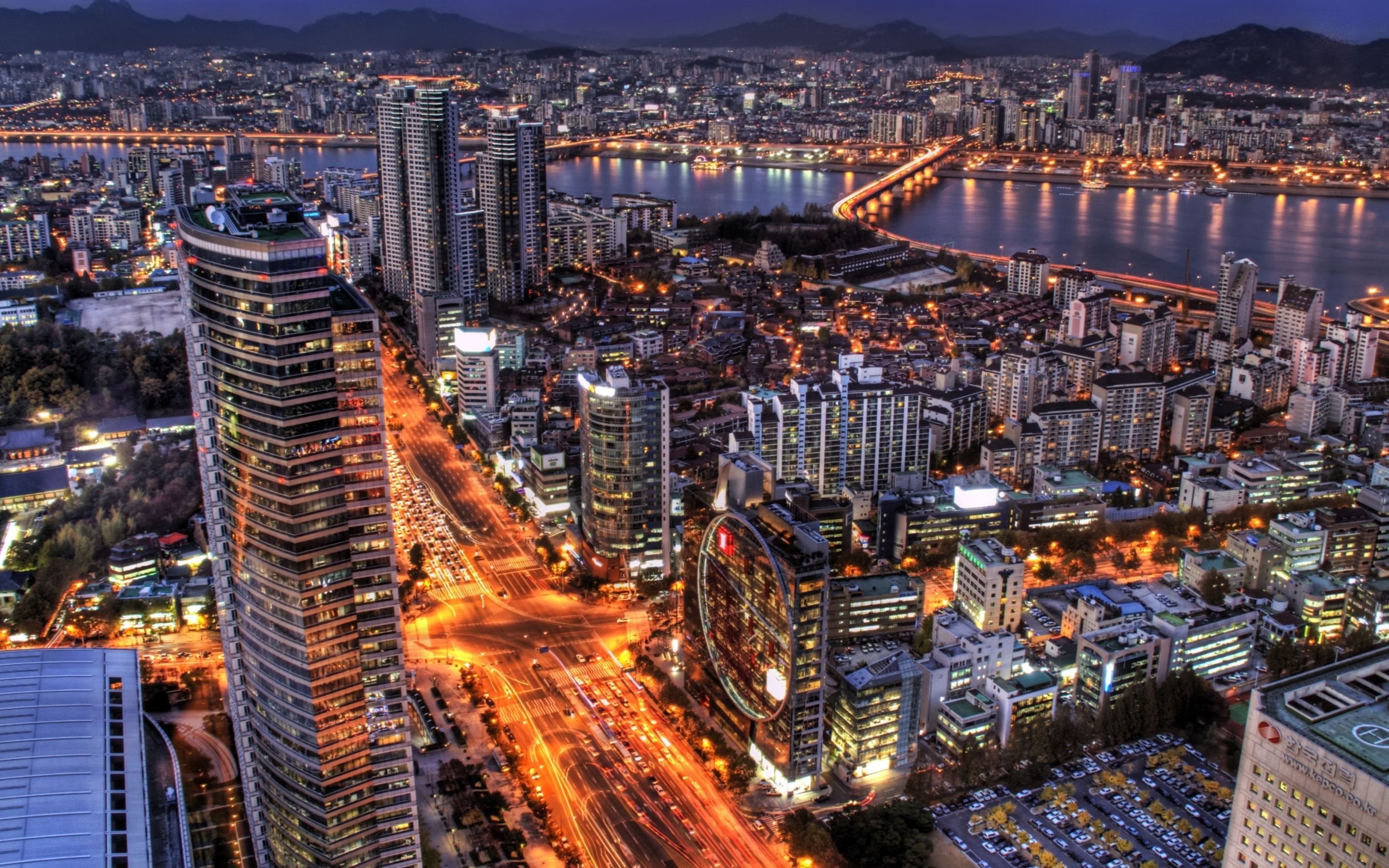 Seoul At Night South Korea Mac Wallpaper Download | Free Mac ...