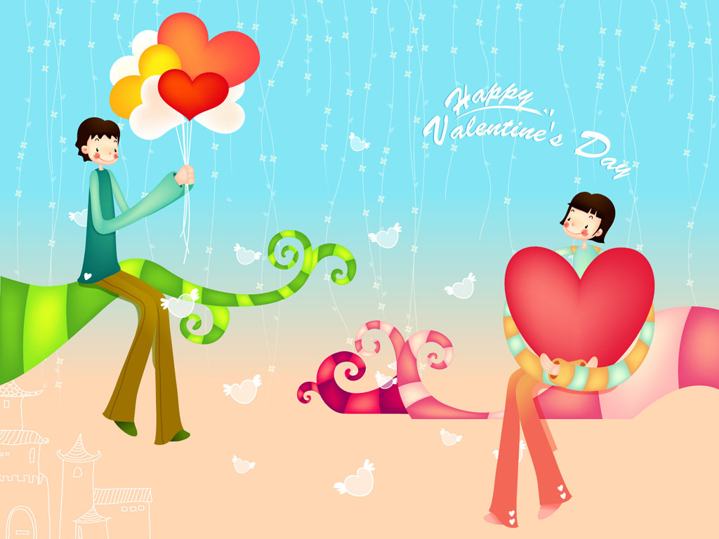Valentine's Day Cartoon - Valentine's Day Couple - Valentine's Day ...