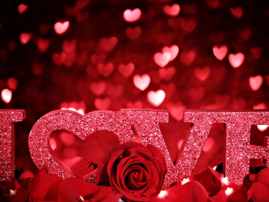 wallpaper: Rose, Romance, Glitter, Love, Valentines day, Hearts ...
