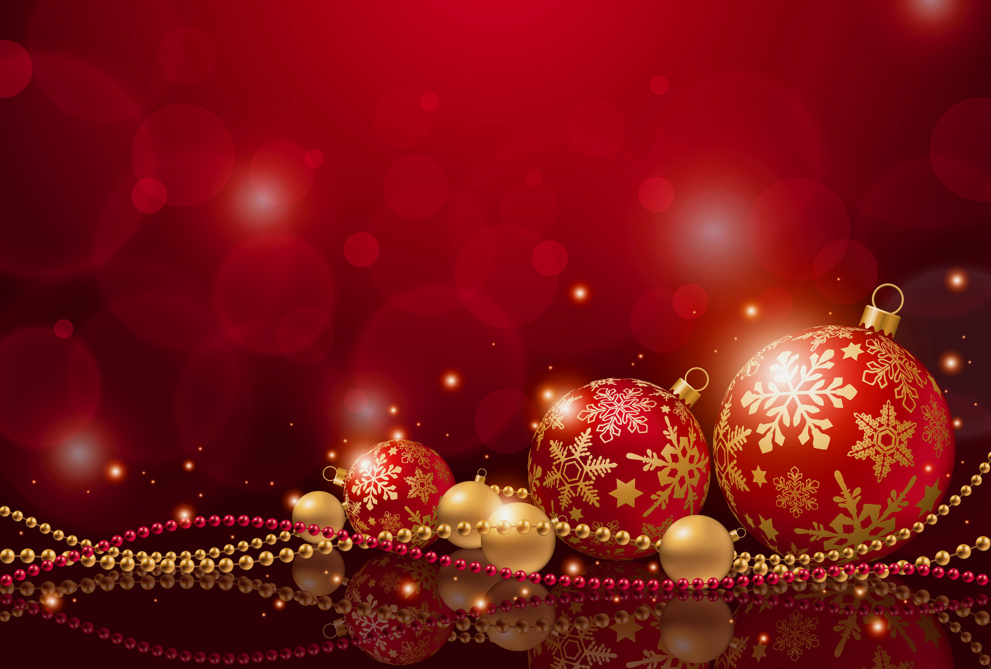Red Christmas Background with Christmas Ballsm1399676400