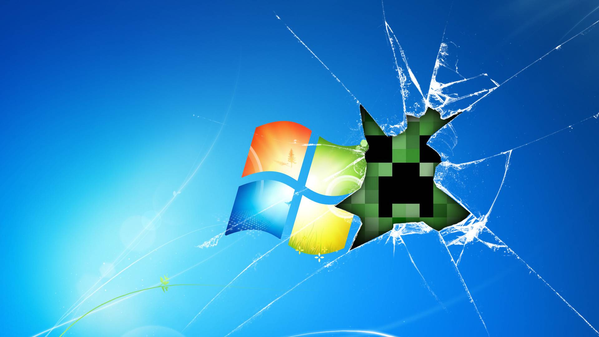 Windows 7 Creeper Wallpaper - Minecraft Wallpaper