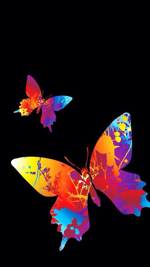 Wallpaper iPhone background lock screen butterflies splash paint