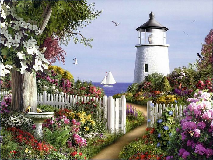 Beautiful Paintings of Lighthouses - Wallcoo.net