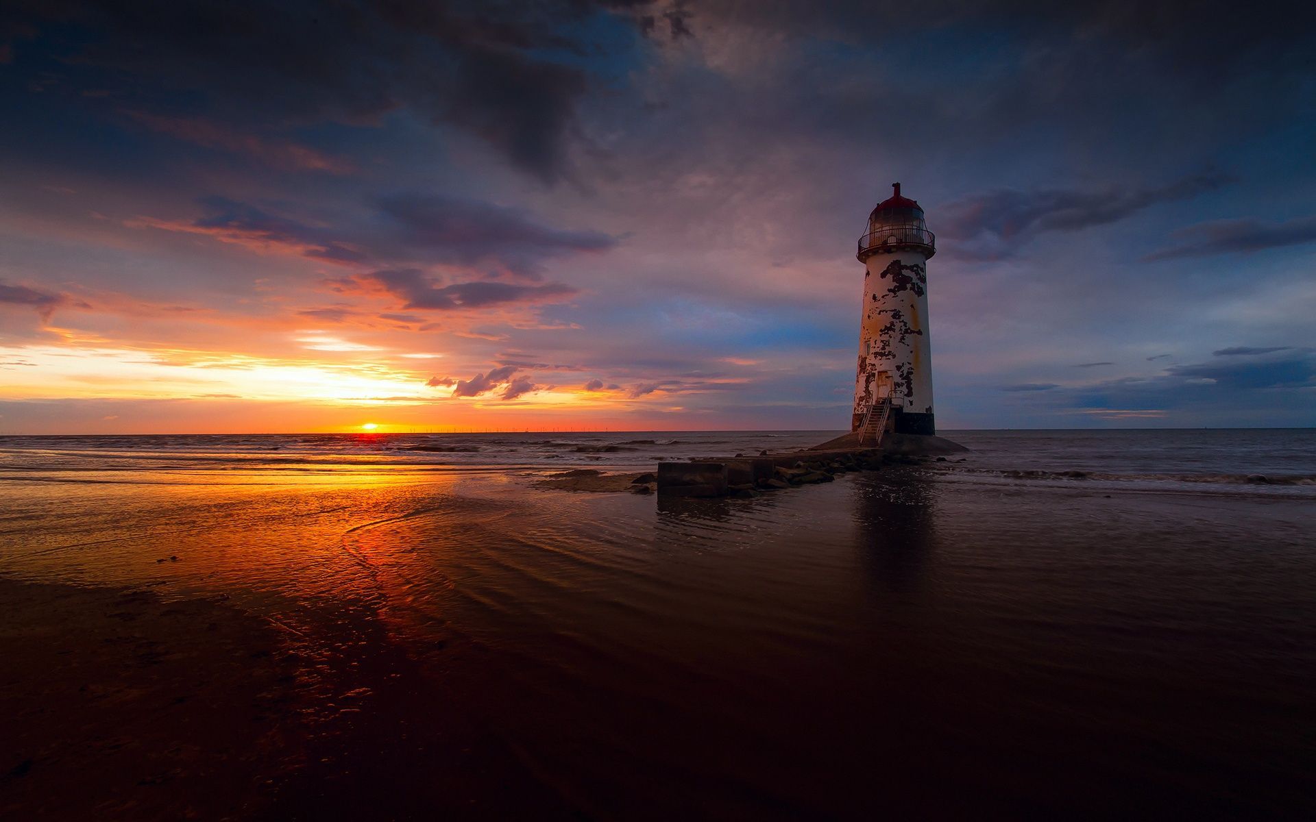 Lighthouse Buildings Landscape Sunset Beach Nature HD Charming ...