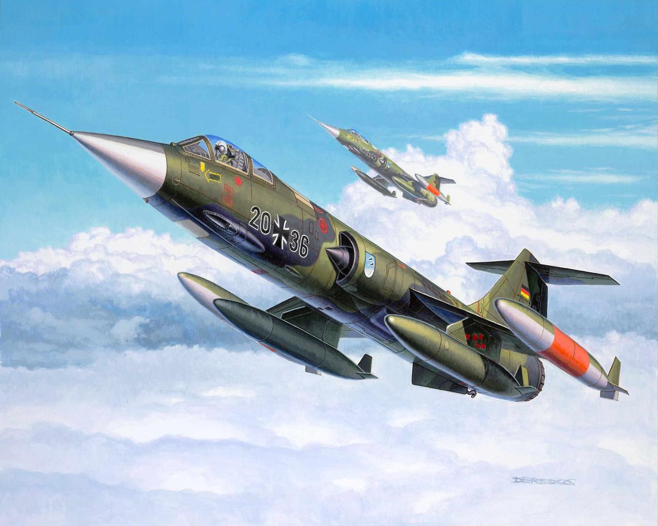 Wallpapers Airplane Painting Art F-104 G Starfighter Aviation ...
