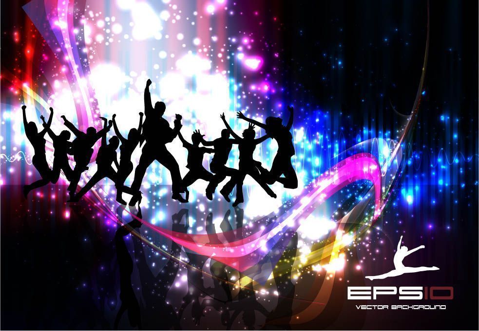 Colorful background dance Free Vector / 4Vector