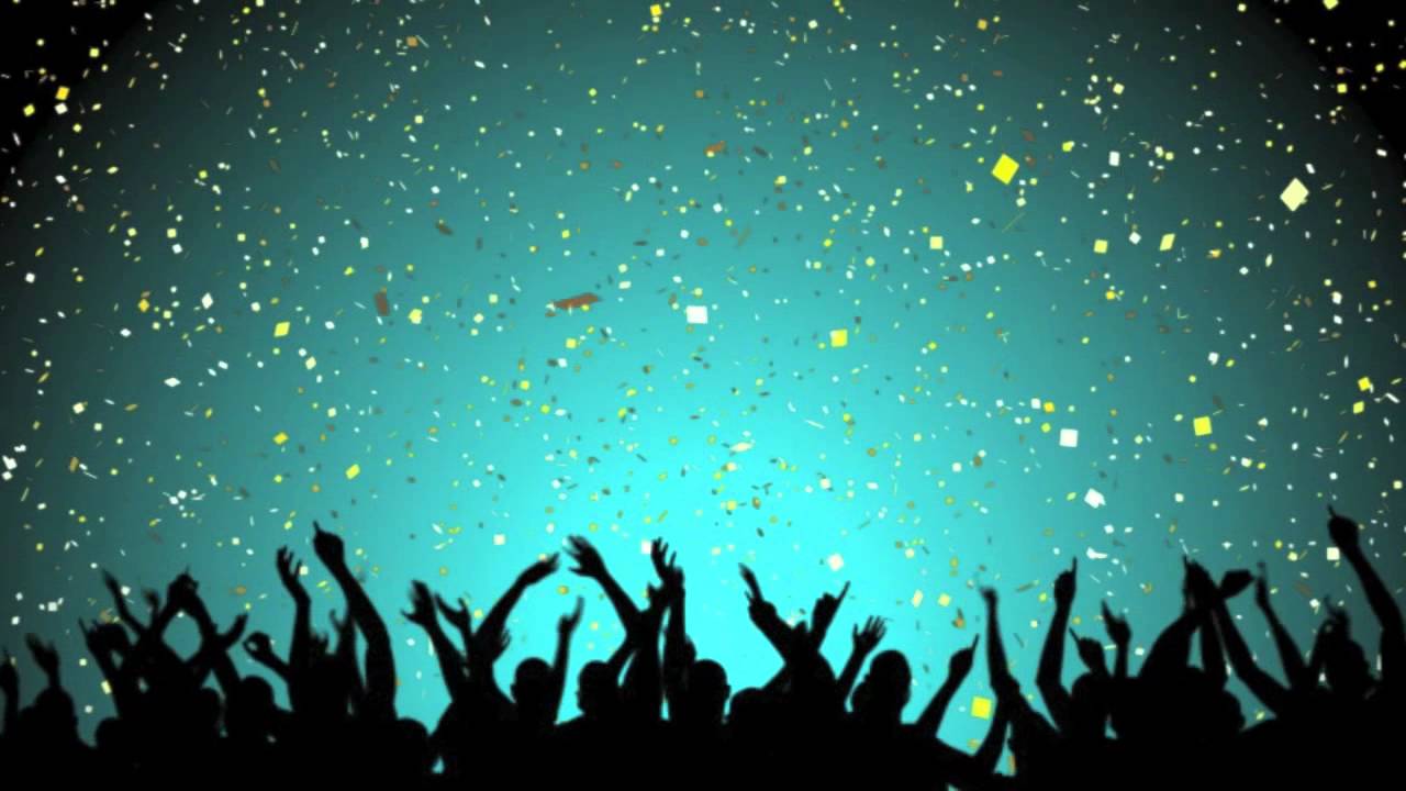 Free Video Loop of Party Crowd with White and Gold Confetti - YouTube