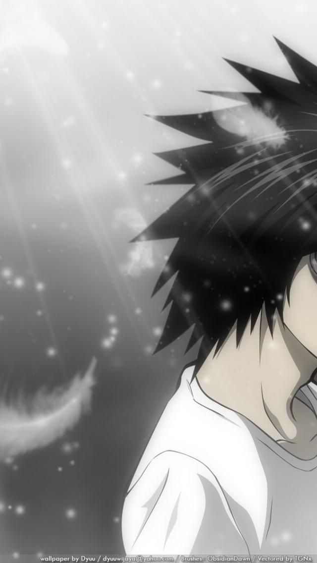 HDscreen: Death Note L anime anime boys black eyes desktop bakcgrounds